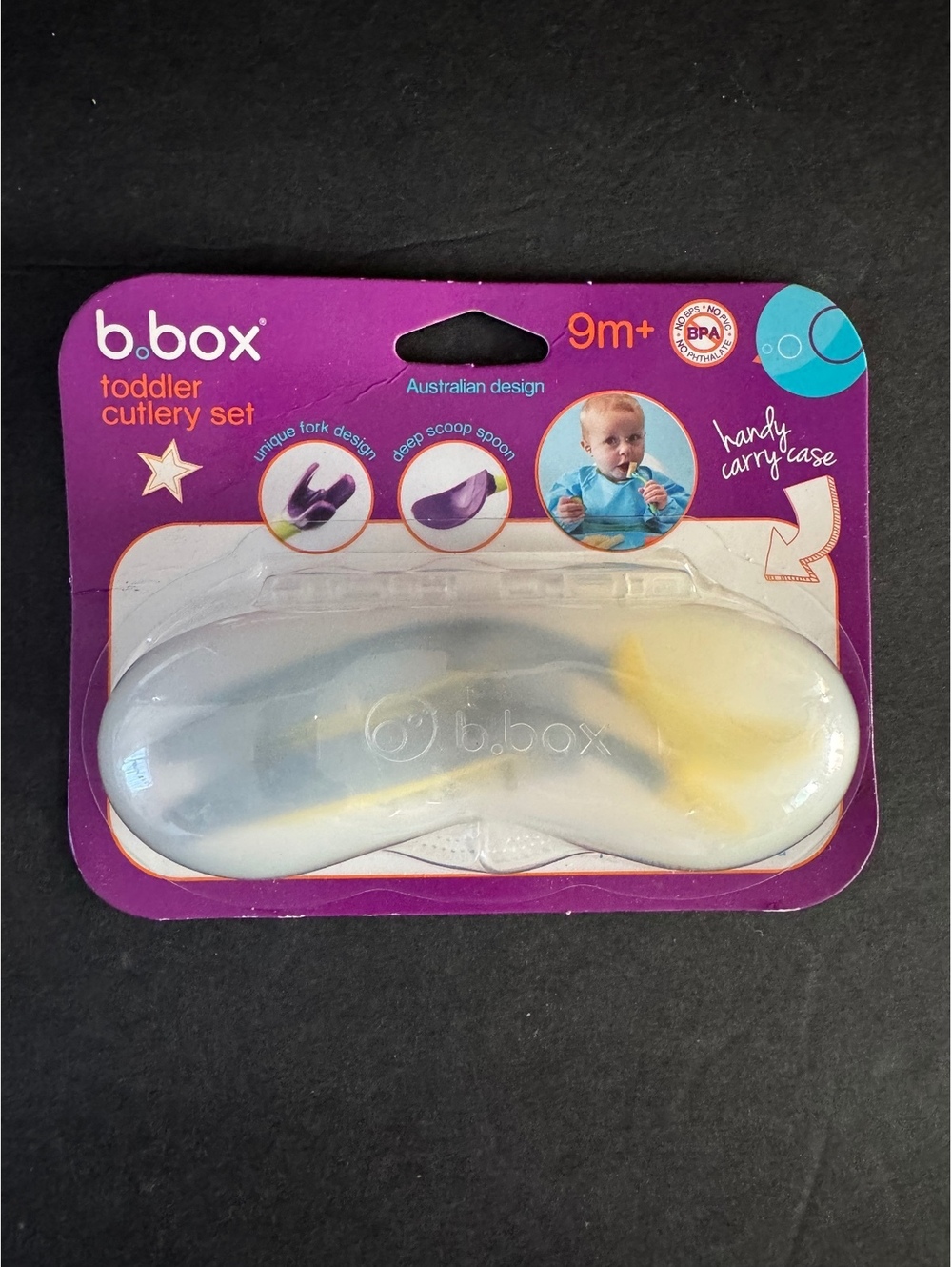 b.box Toddler Cutlery Set with Handy Carry Case, 9m+